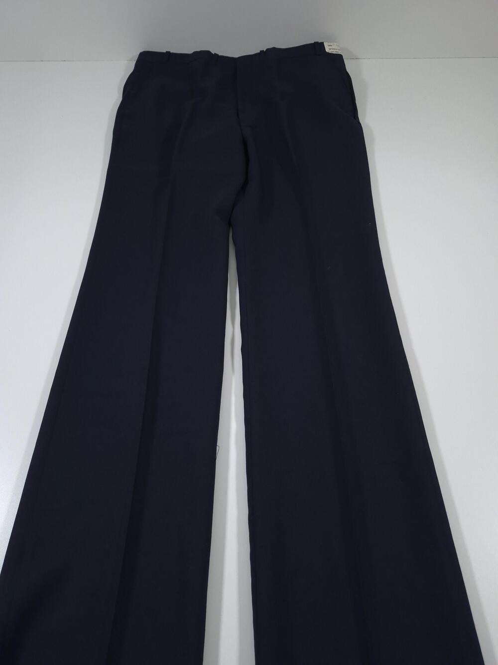 VTG Jaymar Dress Pants Mens 38x36 Blue Polyester Wool Flat Front Unhemmed